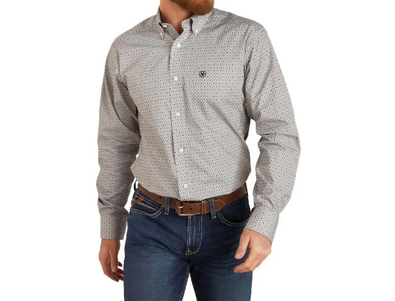 men's comfortable formal shirts -Wrinkle Free Eileen Button Down Shirt In Gray