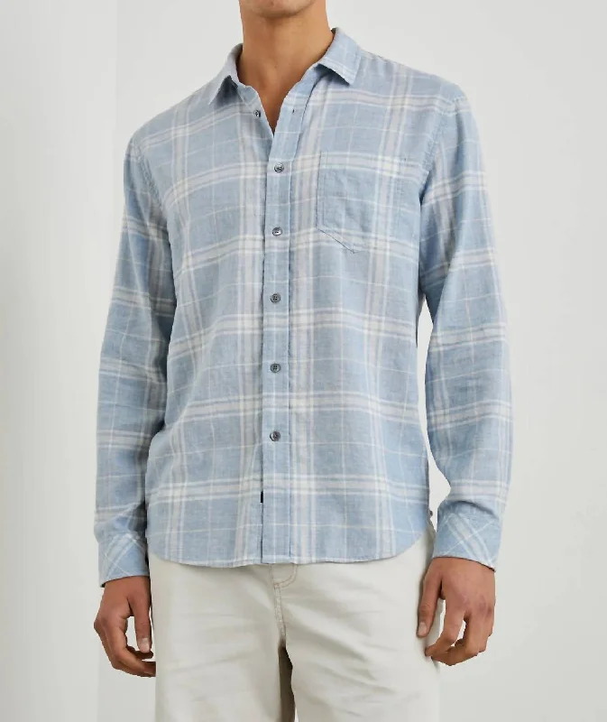 men's premium checkered shirts -Wyatt Shirt In Cobalt