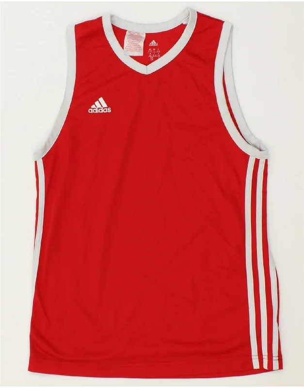 wool waistcoats for men -ADIDAS Boys Vest Top 13-14 Years Red Polyester