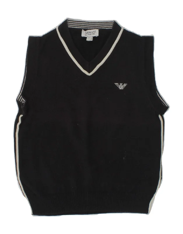 slim-fit waistcoats for men -ARMANI JUNIOR Boys Vest Tank Top 4-5 Years Black Cotton