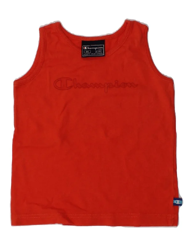 men's vests for summer -CHAMPION Baby Boys Graphic Vest Top 18-24 Months Red Cotton