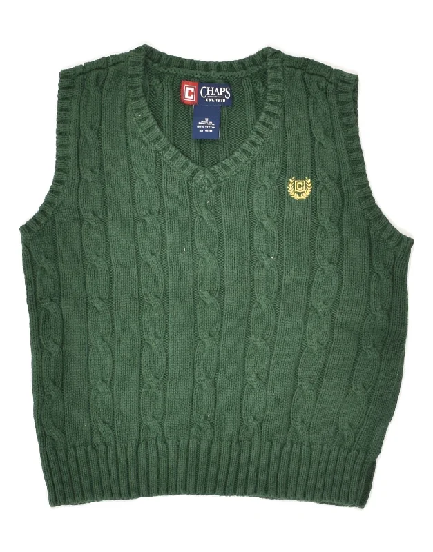 men's military-style vests -CHAPS Boys Vest Tank Top 4-5 Years Green Cotton