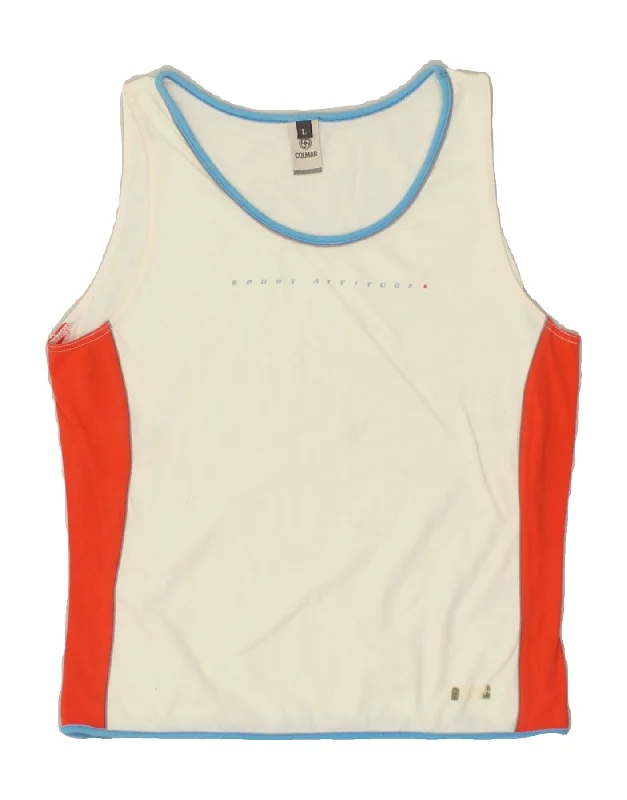 men's waistcoats for layering -COLMAR Boys Graphic Vest Top 9-10 Years Large White Cotton