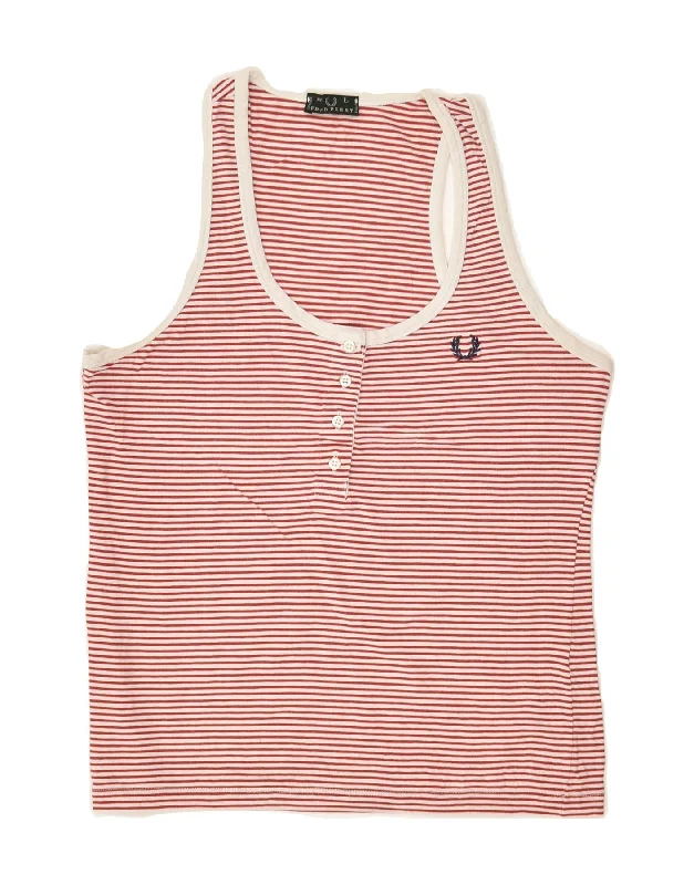 trendy vests for men -FRED PERRY Girls Vest Top 7-8 Years Large Red Striped