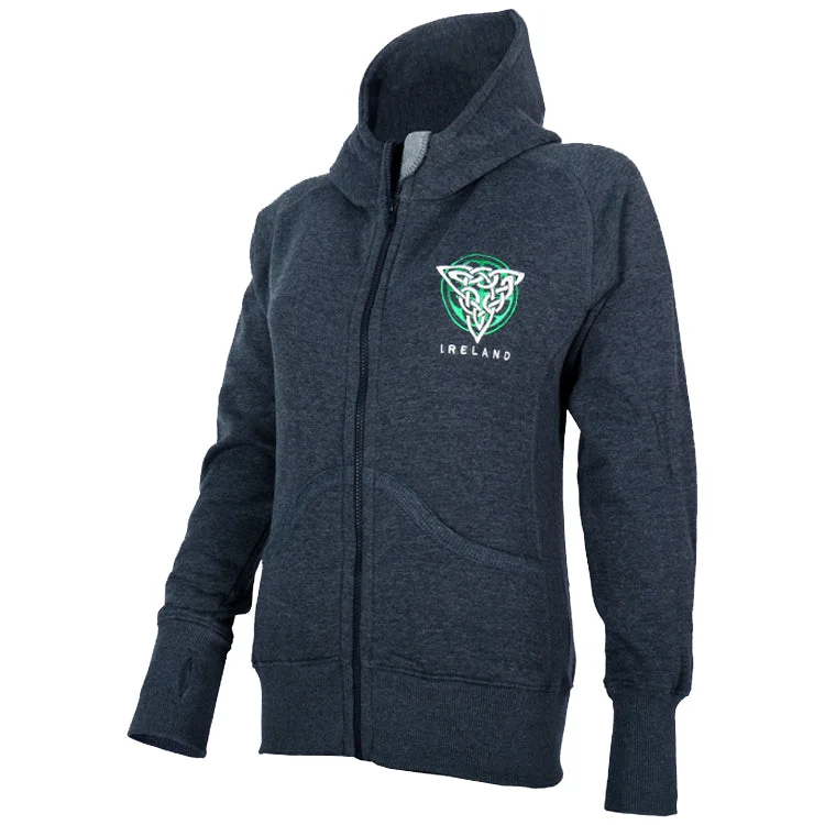 men's urban hoodies -Ladies Ireland Trinity Knot Yarn Dye Hoodie