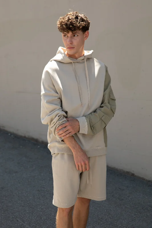 sleek sweatshirts for men -PANELED HOODIE