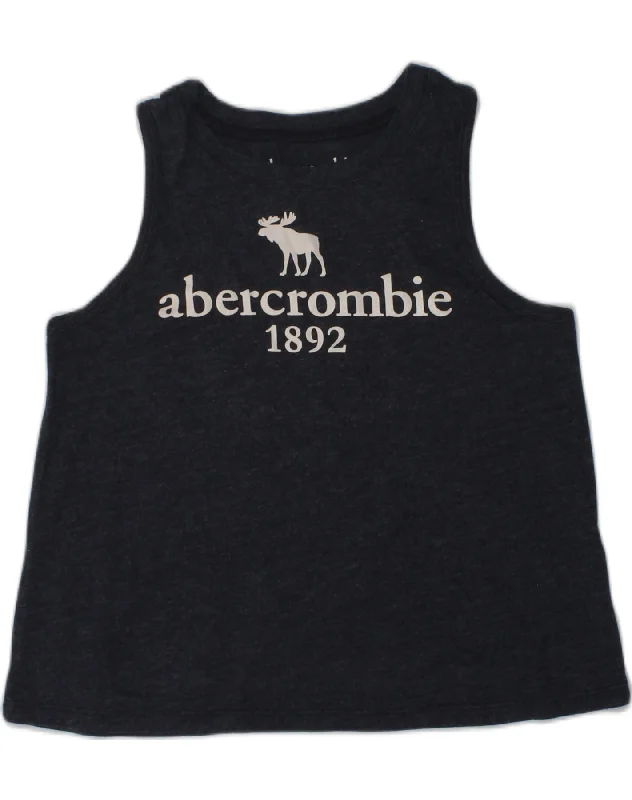 men's reversible vests -ABERCROMBIE & FITCH Girls Graphic Vest Top 5-6 Years Grey Cotton