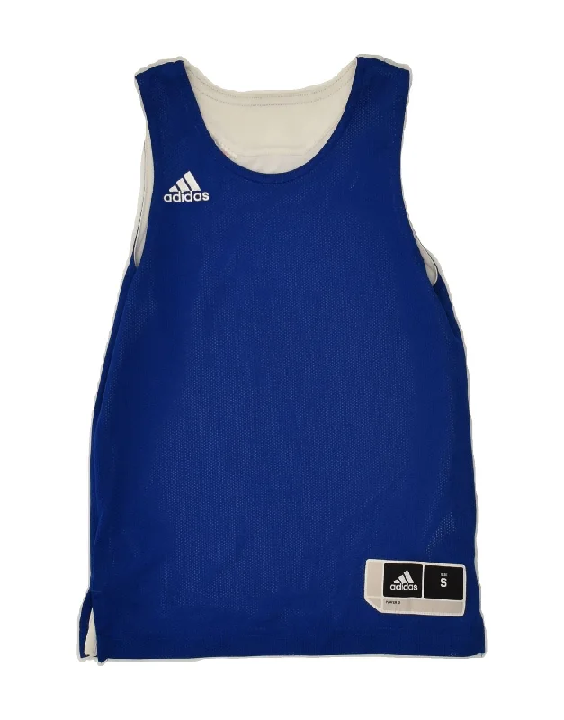 men's lightweight winter vests -ADIDAS Boys Vest Top 5-6 Years Small Blue Polyester