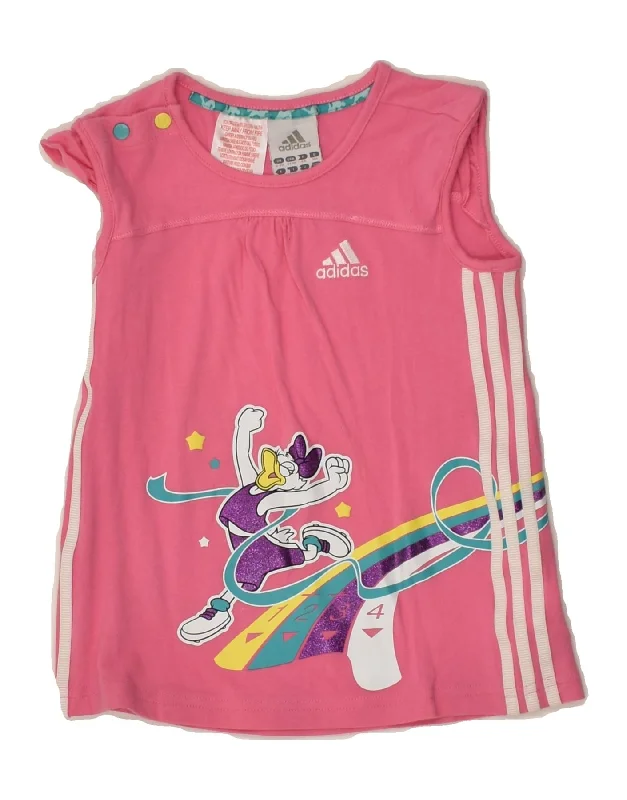 men's formal waistcoats for weddings -ADIDAS Girls Daisy Duck Graphic Vest Top 3-4 Years Pink Cotton