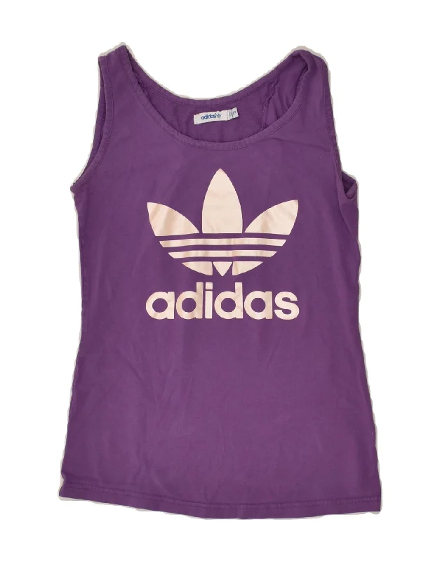 lightweight vests for men -ADIDAS Girls Graphic Vest Top 11-12 Years Purple Cotton