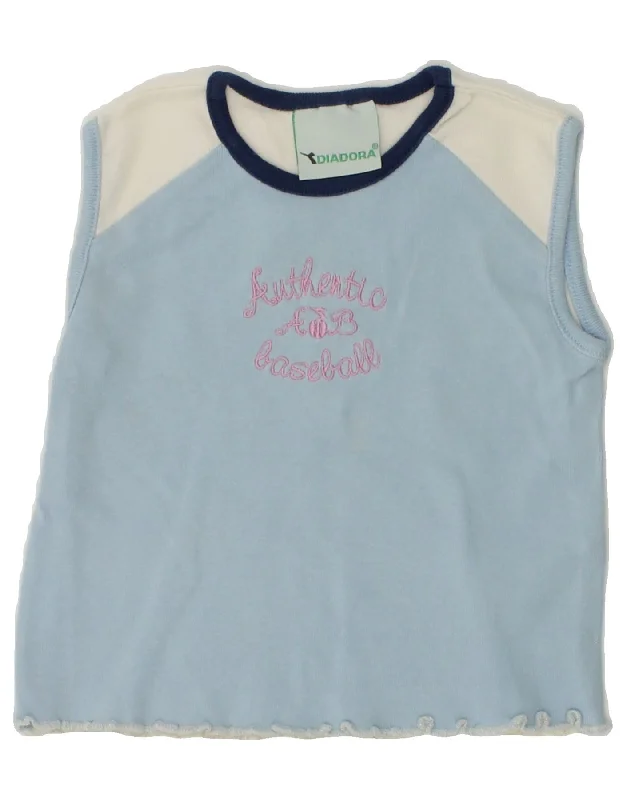 wool vests for men -DIADORA Baby Girls Vest Top 12-18 Months Blue Colourblock Cotton