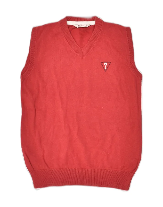 men's dress vests -GUESS Girls Vest Tank Top 9-10 Years Red Cotton