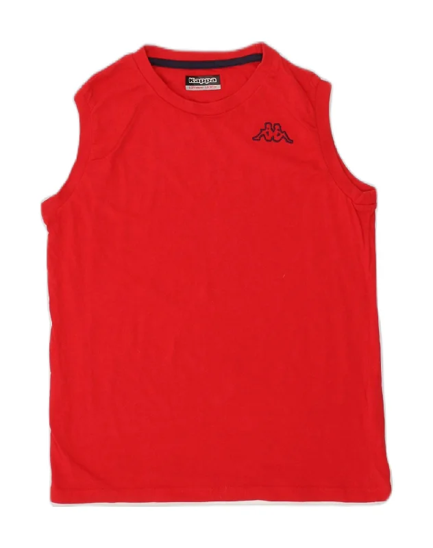 men's casual vest jackets -KAPPA Boys Vest Top 11-12 Years Red Cotton