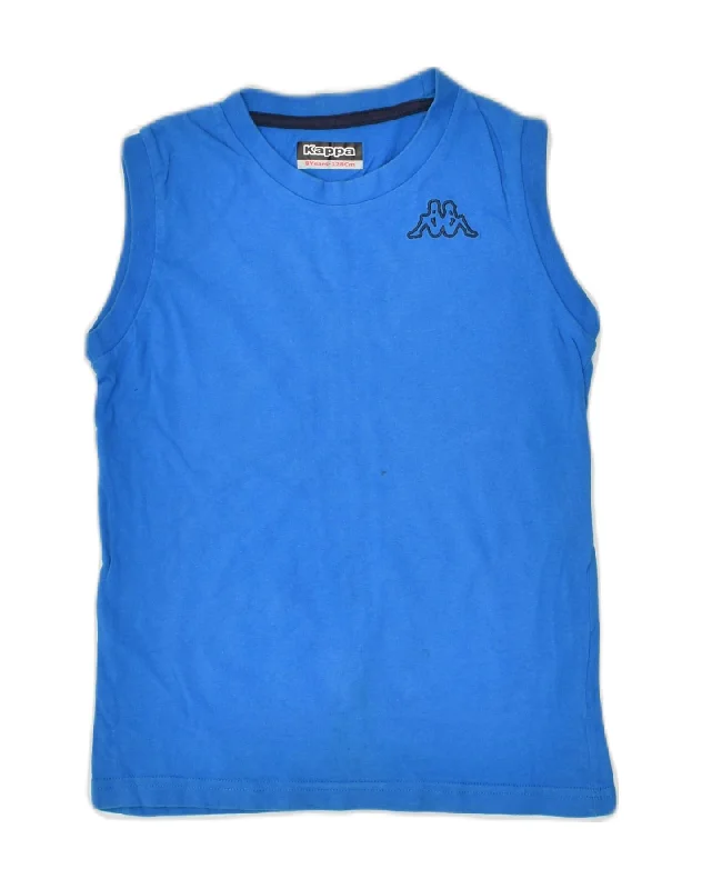 men's long waistcoats -KAPPA Boys Vest Top 7-8 Years Blue Cotton