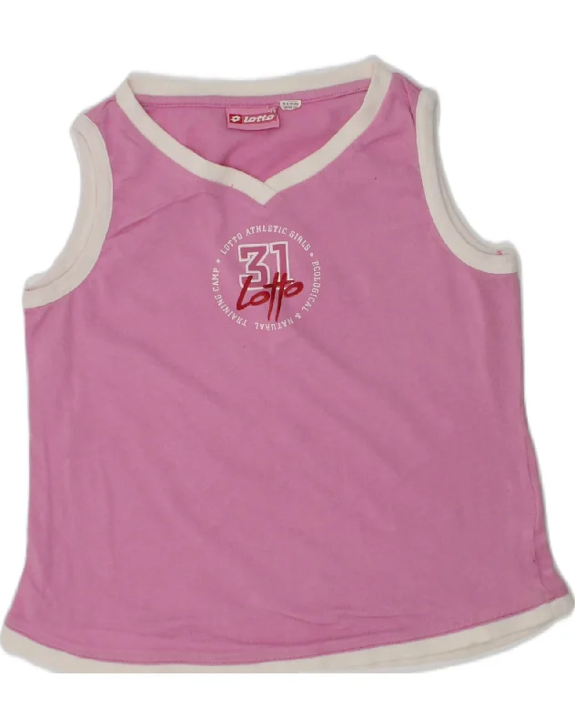 tailored vests for men -LOTTO Girls Vest Top 11-12 Years Pink Cotton