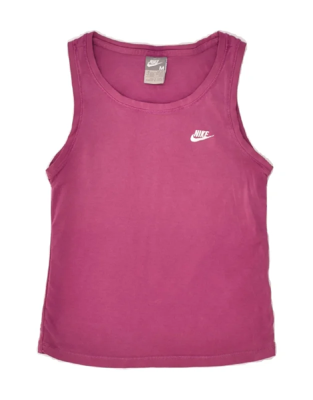 men's casual plaid vests -NIKE Girls Vest Top 10-11 Years Medium Purple Cotton