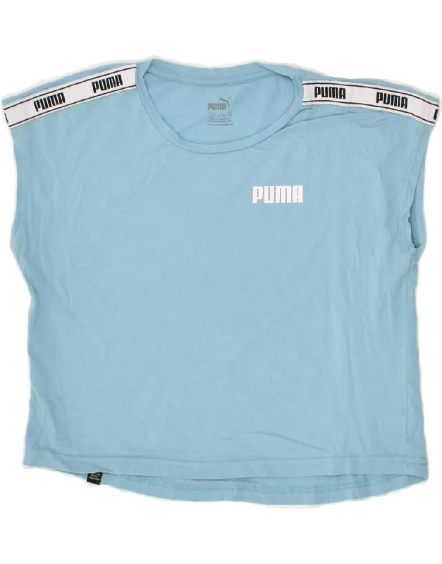 men's stylish vest jackets -PUMA Girls Graphic Vest Top 13-14 Years Blue