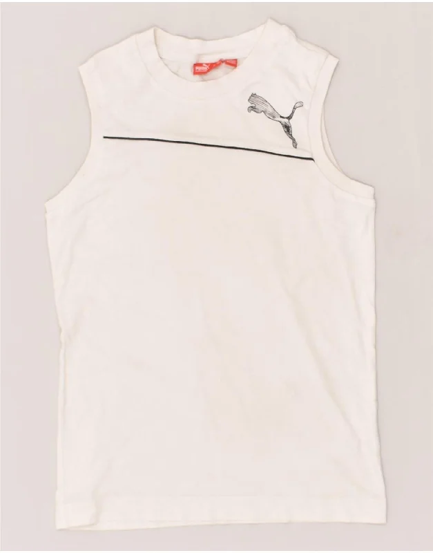 slim-fit waistcoats for men -PUMA Girls Vest Top 11-12 Years White Cotton