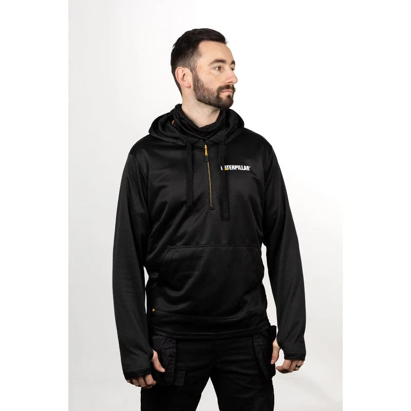 men's urban hoodies -Guardian Quarter Zip Hoodie Black Large