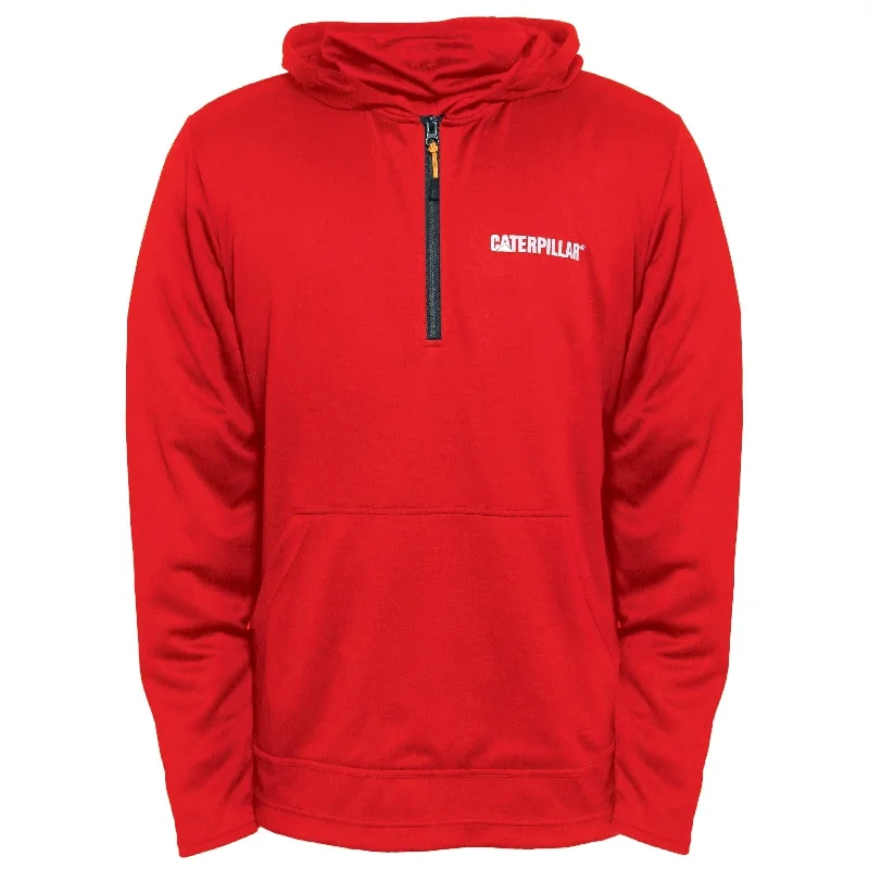 men's hoodies with a hood -Guardian Quarter Zip Hoodie Red 3XL