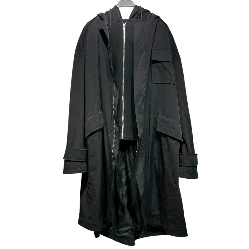 men's oversized sweatshirts -Juun.J/Coat/XL/Cotton/BLK/Hoodie coat