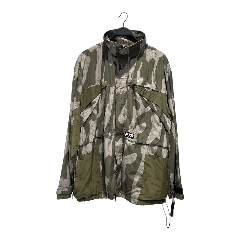 men's vest with pockets -FTP/Military Jkt/XXL/Polyester/GRN/Camouflage/F-187 cargo jacket