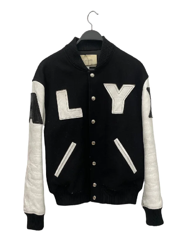 men's quilted waistcoats -1017 ALYX 9SM(ALYX)/Jacket/S/Wool/BLK/LEATHER PATCH LOGO VARSITY