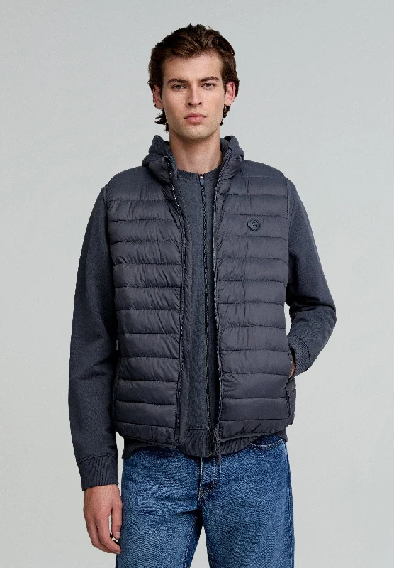 men's sporty vests -PUFFER VEST WITH SKULL