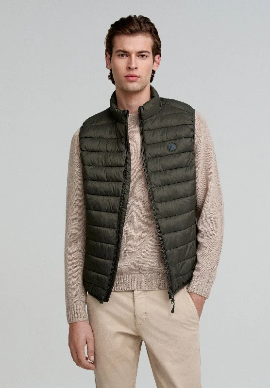 elegant vest jackets for men -PUFFER VEST WITH SKULL