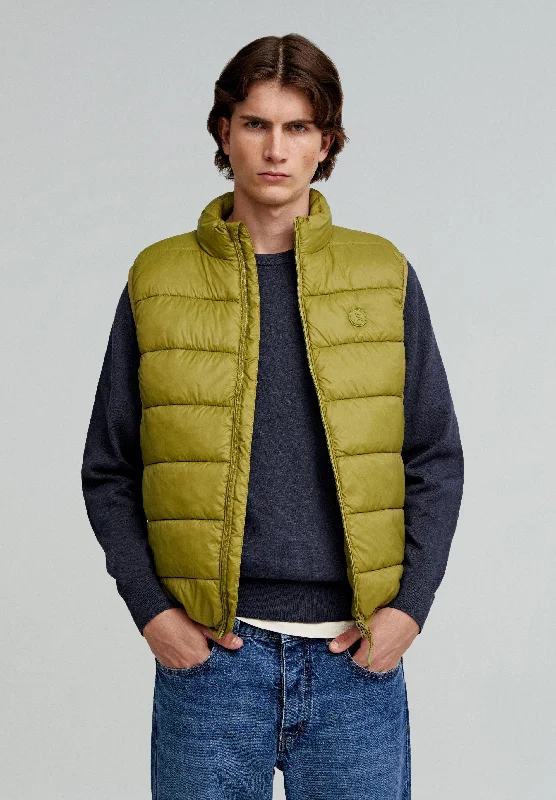 men's wool-blend vests -PUFFER VEST WITH SKULL