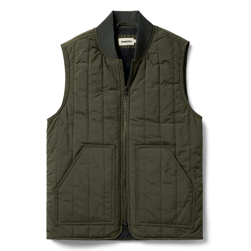 modern vests for men -The Able Vest in Quilted Army