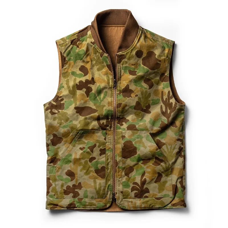 wool vests for men -The Taylor Stitch x Gear Patrol Reversible Able Vest in Arid Camo