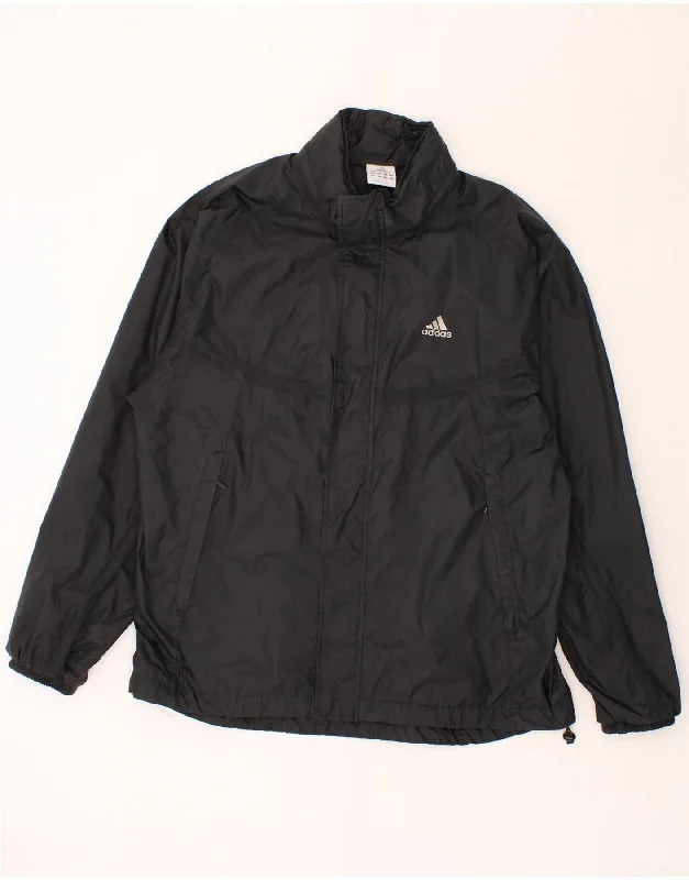 tailored waistcoats for formal occasions -ADIDAS Mens Graphic Hooded Rain Jacket UK 40 Large Black Nylon