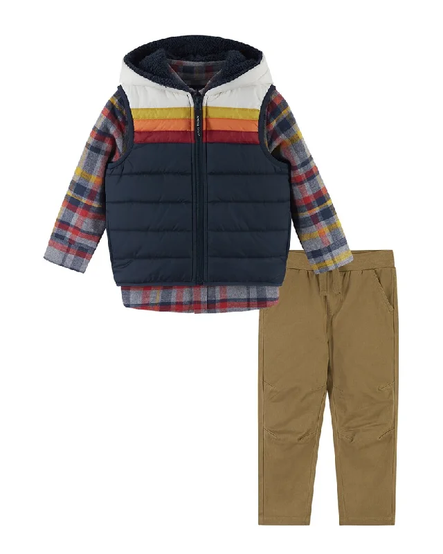 stylish formal vests for men -Andy & Evan Hooded Puffer Vest Set