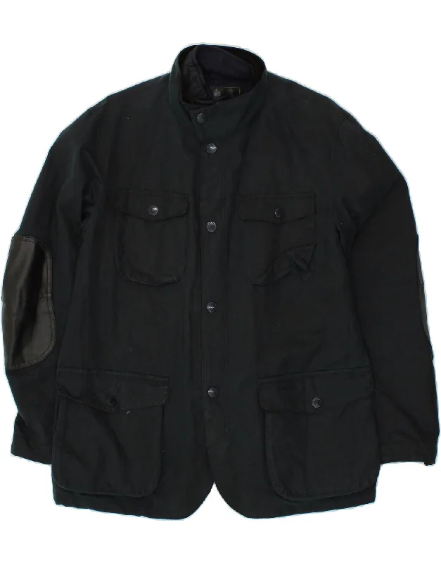 outdoor activity vests for men -BARBOUR Mens Utility Jacket UK 40 Large Black Cotton