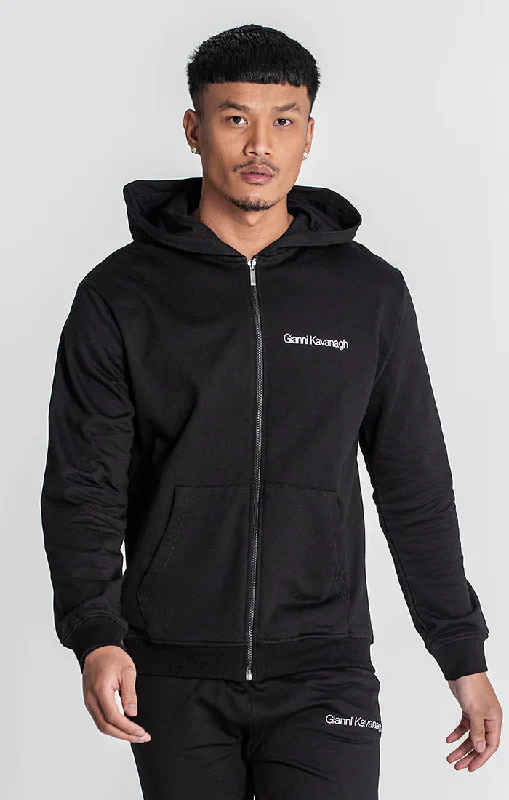 trendy hoodie sweatshirts -Black Essential Micro Hoodie Jacket