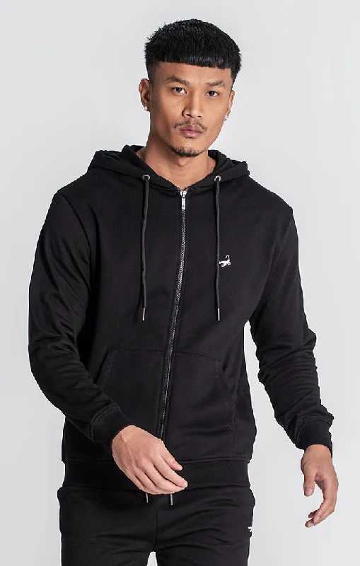 oversized hoodies for men -Black Essential Scorpio Hoodie Jacket