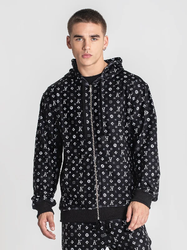 embroidered hoodies for men -Black Mania Hoodie Jacket