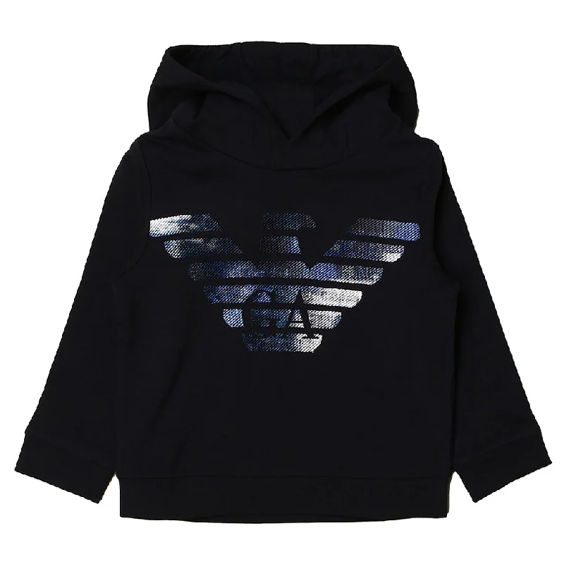 men's classic pullovers -Blue Logo Hoodie