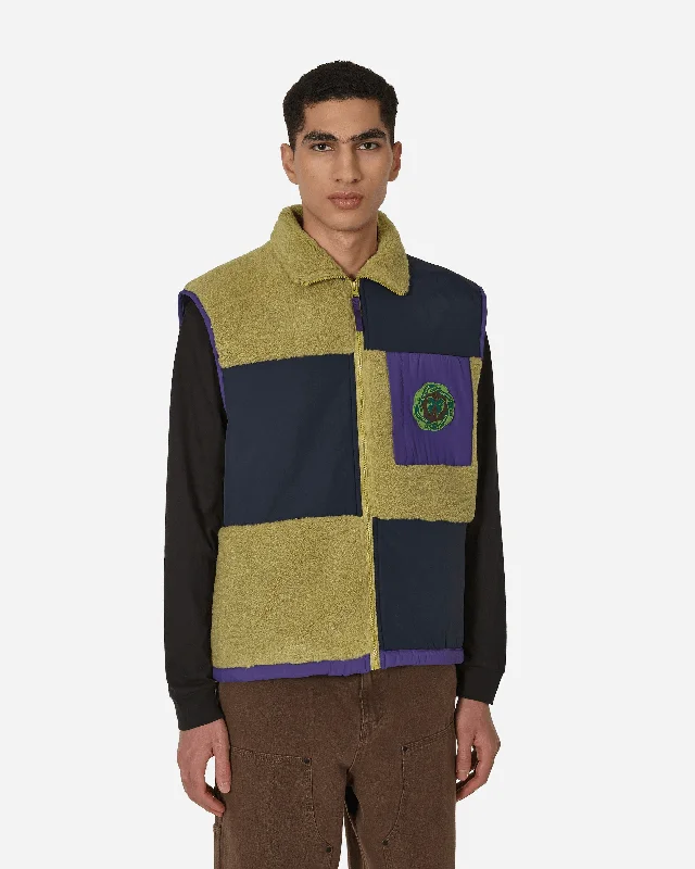 high-quality vests for men -Paneled Field Vest Multicolor