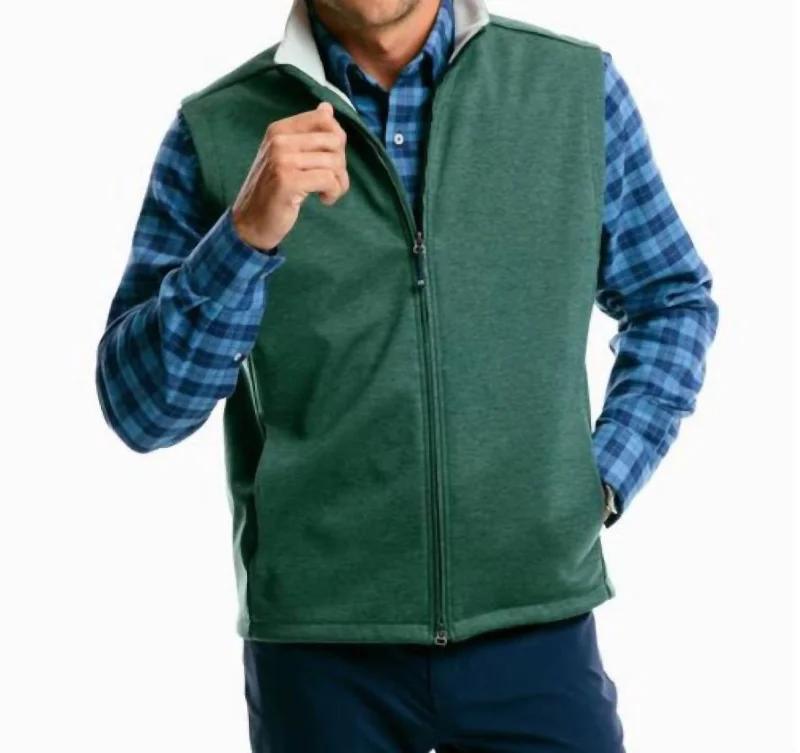 modern waistcoats for men -Breakwater Performance Vest In Heather Green Gables