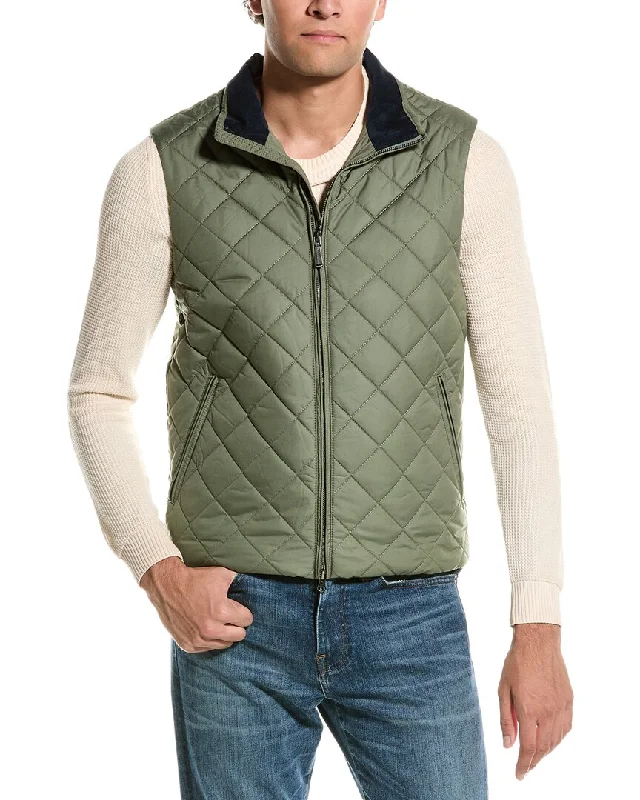 versatile vests for men -Brooks Brothers Diamond Quilted Vest