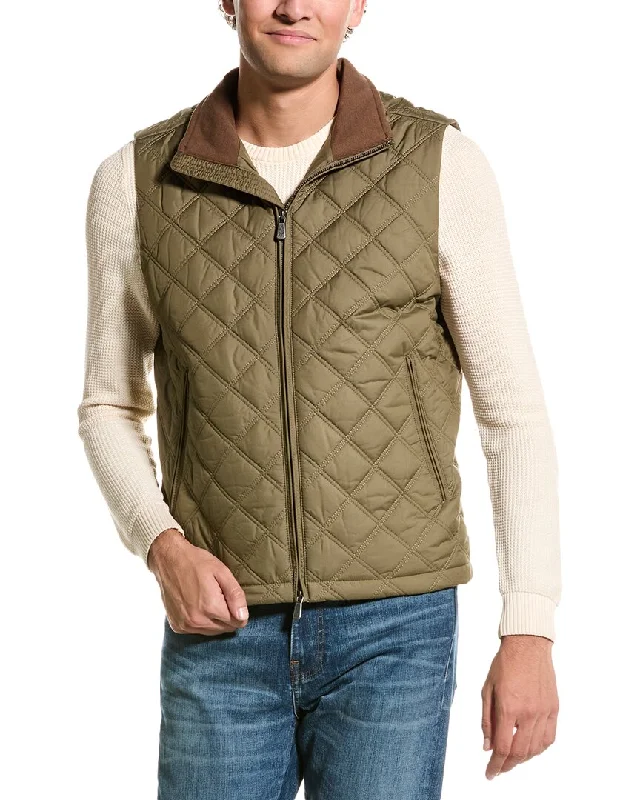 men's vest for weddings -Brooks Brothers Diamond Quilted Vest