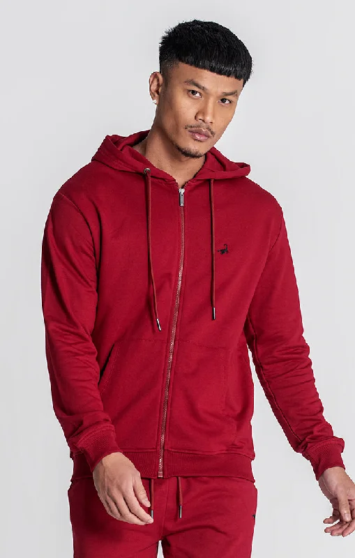 cozy sweatshirts for men -Burgundy Essential Scorpio Hoodie Jacket