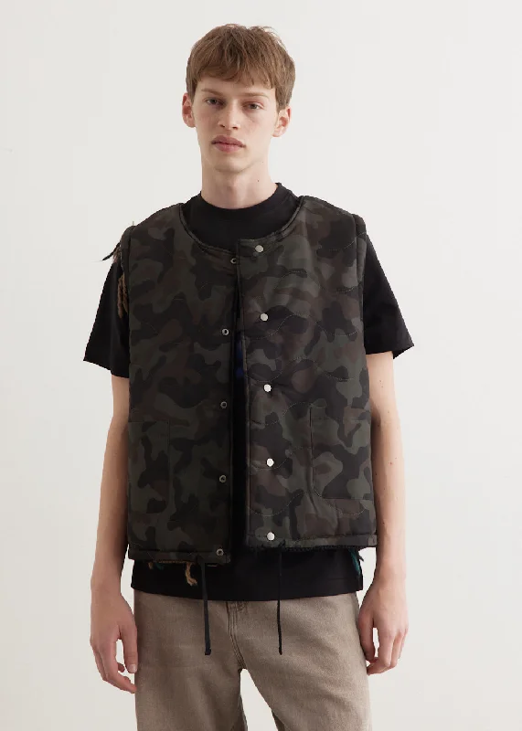 modern waistcoats for men -Camouflage Reversible Knit Vest