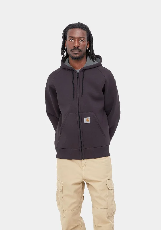 men's heavy-duty hoodies -Carhart WIP Car Lux Full Zip Hoodie, Artichoke & Grey