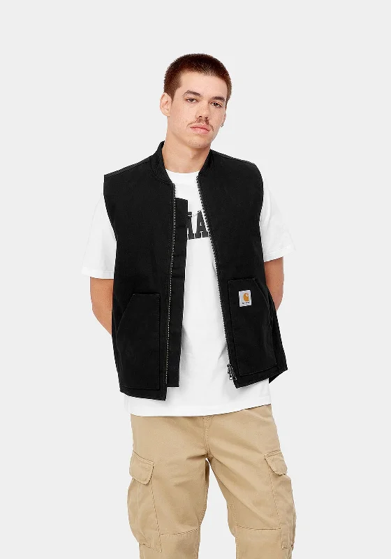 warm vest jackets for men -Carhartt Classic Vest, Black