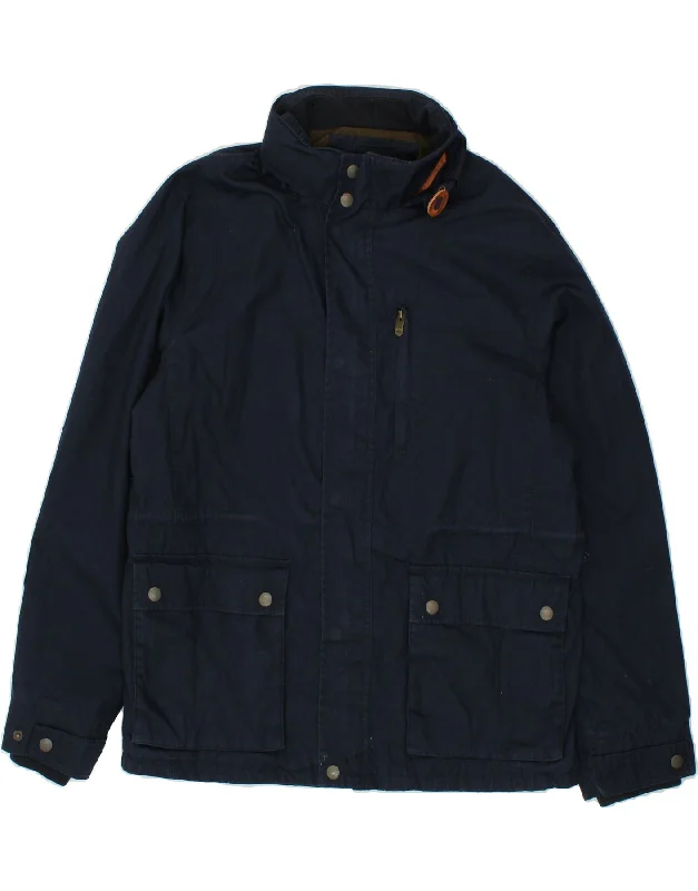 men's casual vest jackets -FAT FACE Mens Windbreaker Jacket UK 42 XL Navy Blue Cotton