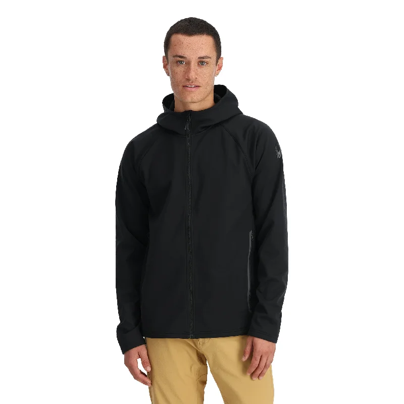 hoodies for men for working out -Mens Gridweb Hoodie - Black