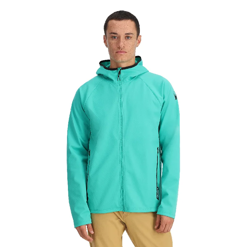 men's athletic hoodies -Mens Gridweb ShellFleece™ Hoodie  - Teal Green